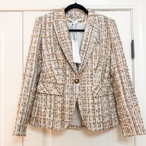 NWT Veronica Beard Dickey Cutaway Tweed Blazer